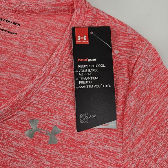Under Armour UA Tech HeatGear Twist V-Neck Women's XS Short Sleeve Loose Fit New - Picture 2 of 9